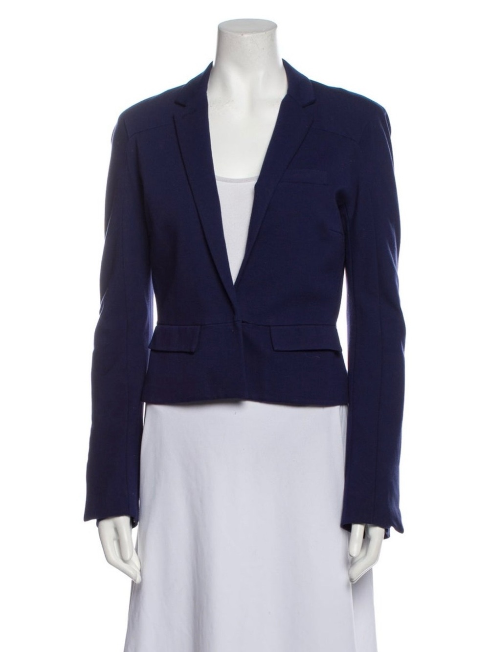 Diane Von Furstenberg Navy Fitted Single-Button Blazer